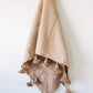 X-Large Moroccan Pom Blankets - Camel