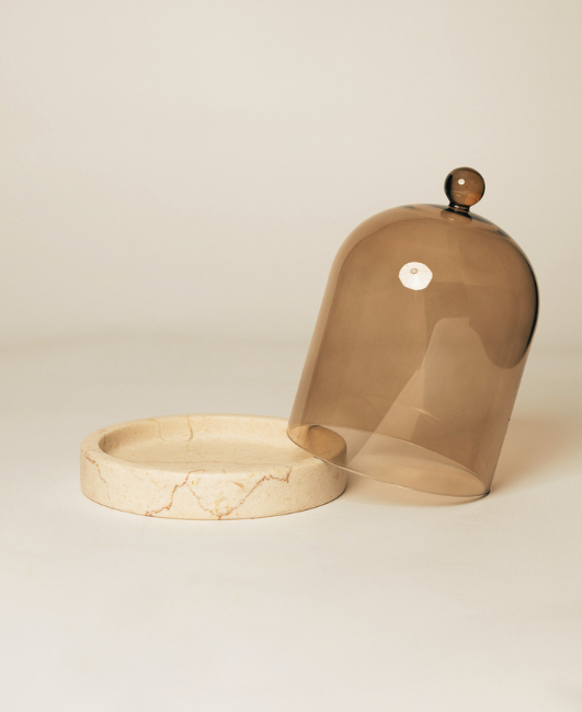 Cloche+Stone Mushroom Travertine