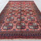 1940s Antique 4x7 ft Afghan Ersari Rug