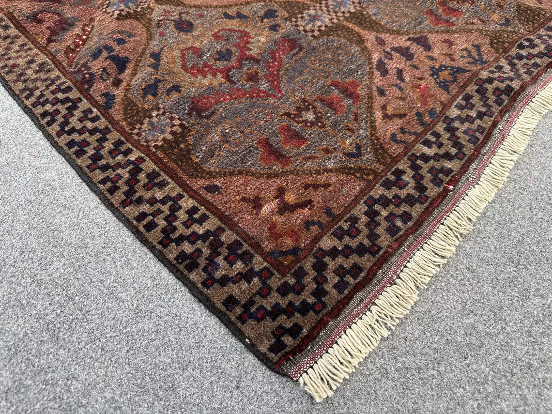 2.7 x 11.6 Ft Vintage Baluch Dark rug runner