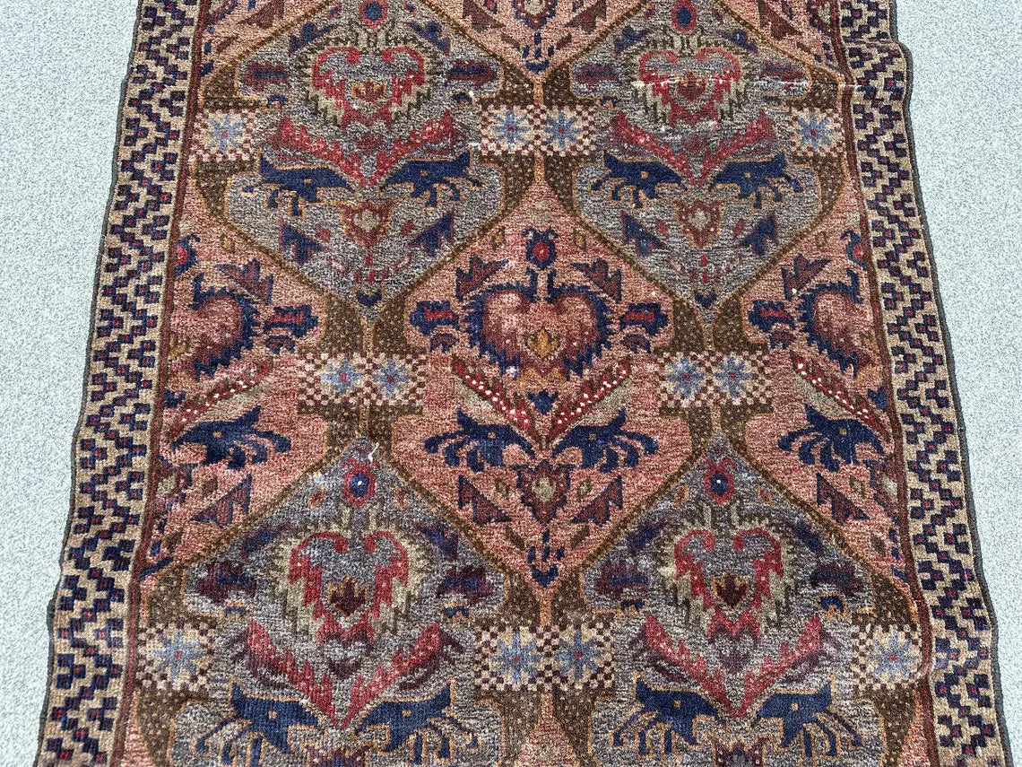 2.7 x 11.6 Ft Vintage Baluch Dark rug runner