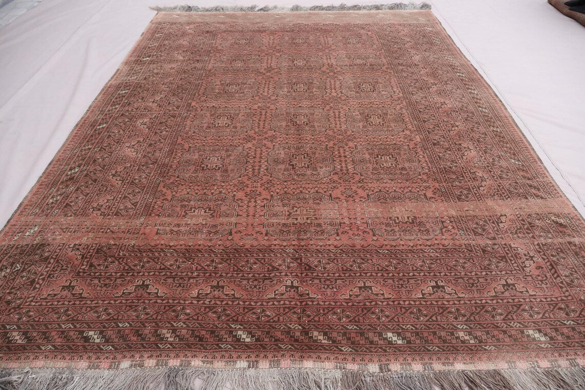 7x10 Terracotta Large Vintage Faded Rug