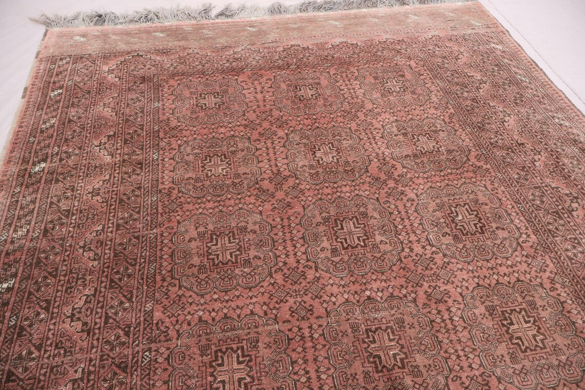 7x10 Terracotta Large Vintage Faded Rug