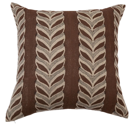 Claire Mocha 22" x 22" Solid Linen With Insert