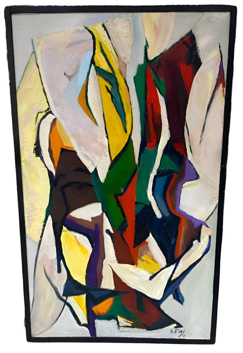 Abstract mixed Media with red