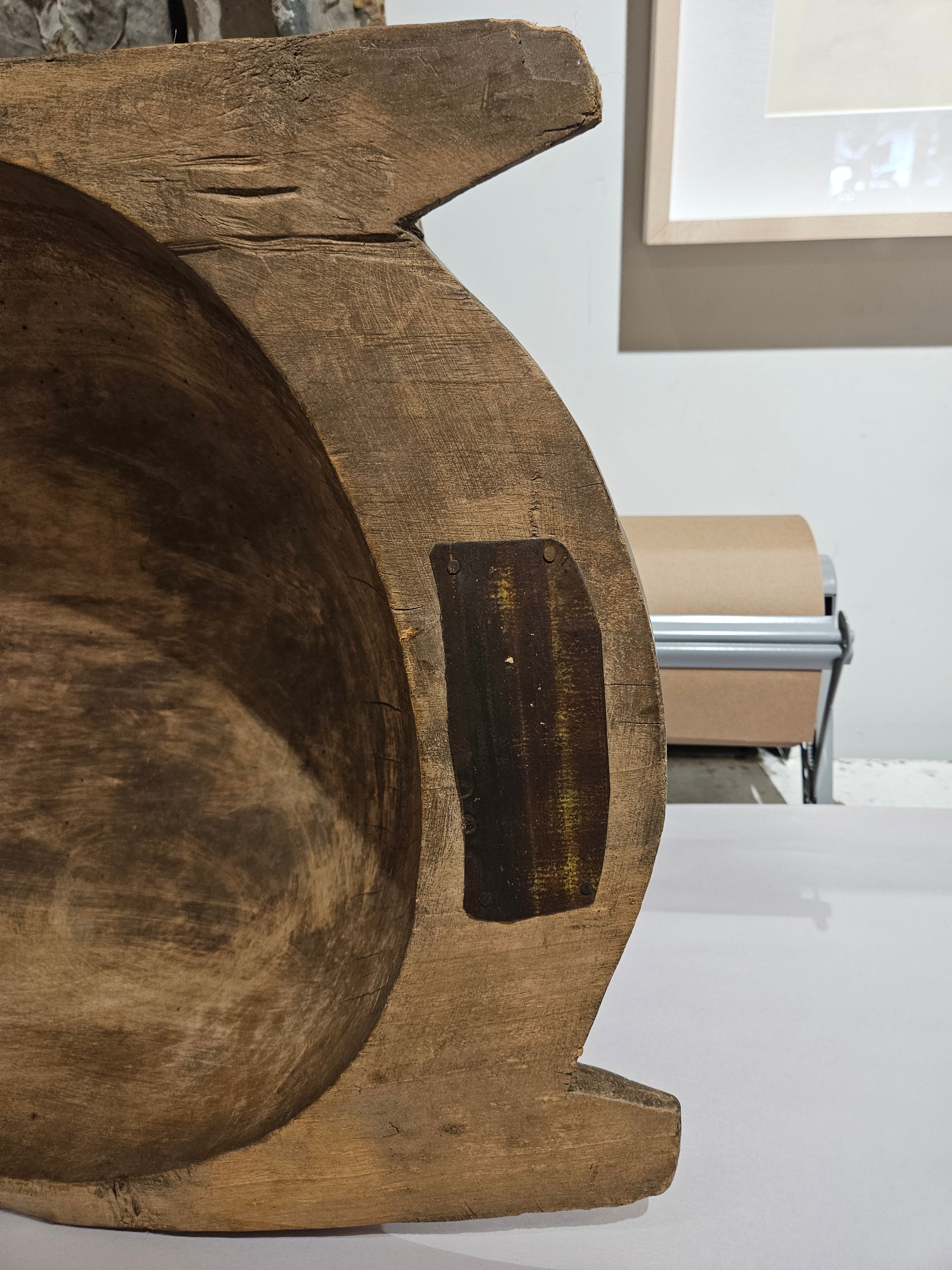 Large wood dough bowl