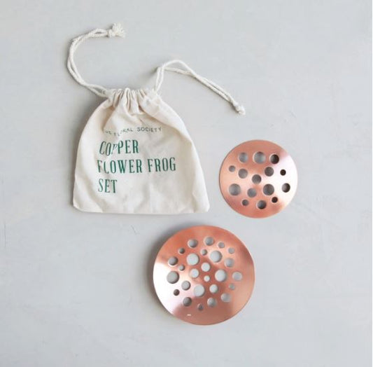 Copper Flower Frog Set