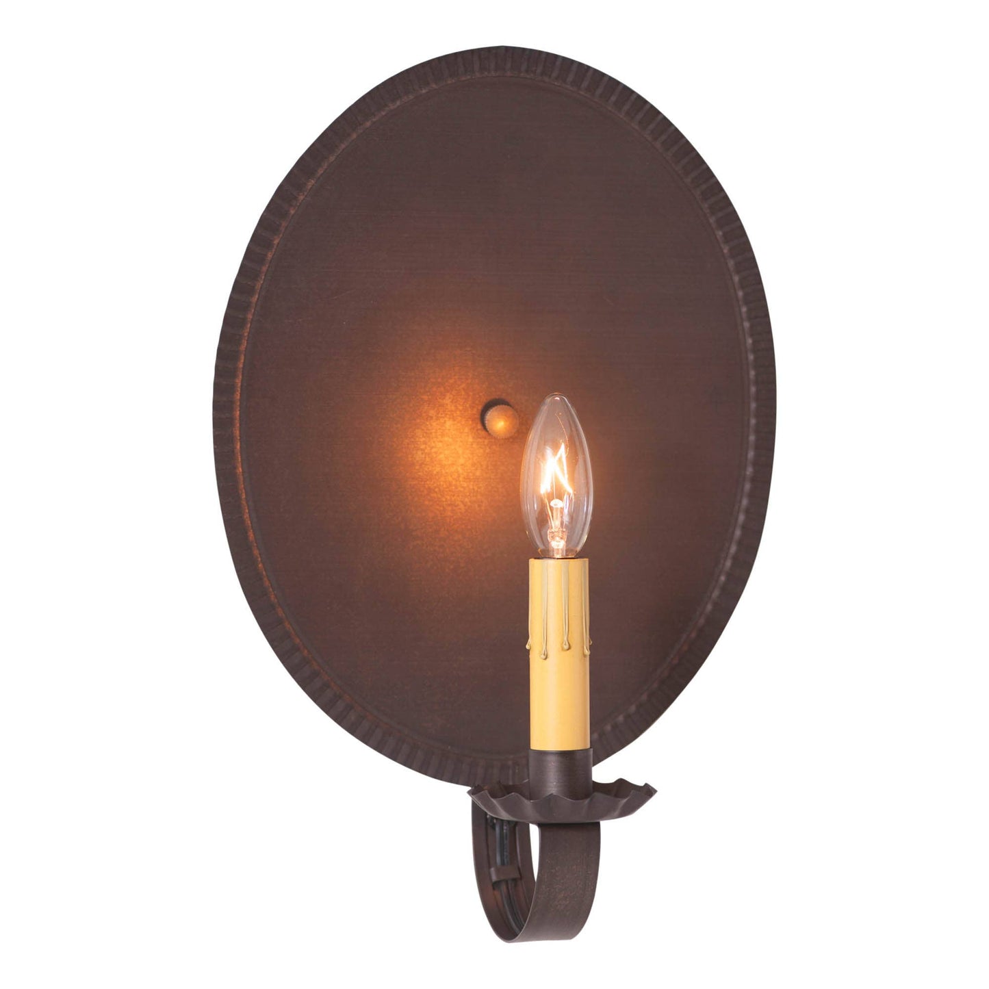 Round Crimped Electric Tin Sconce