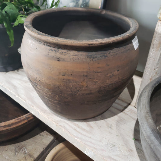 Vintage Black Ceramic Pot