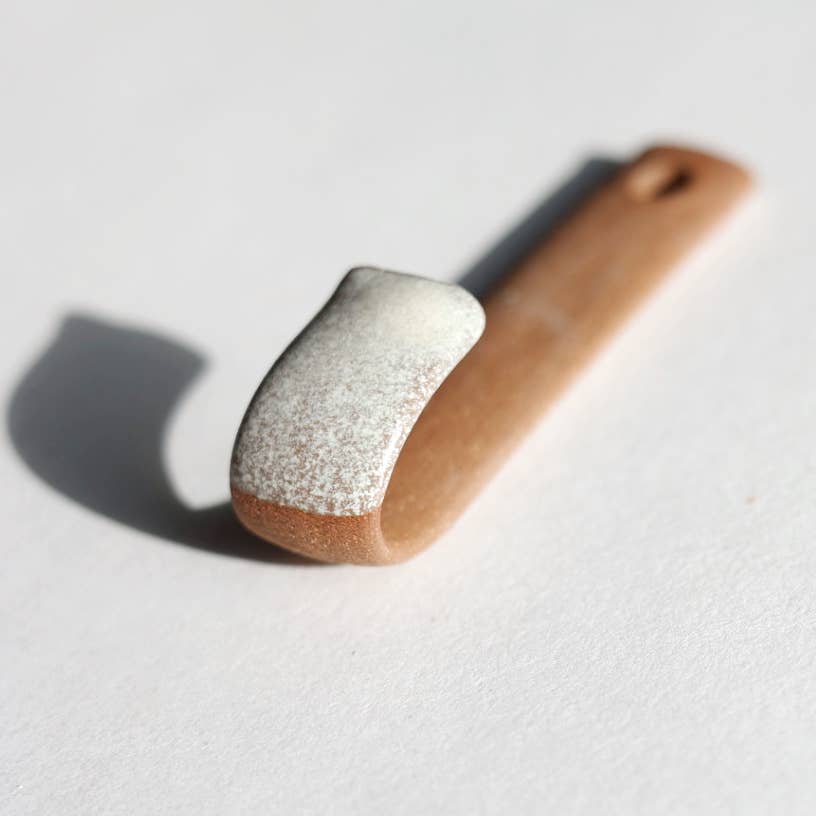 Ceramic Key Hook Cream Handmade Pottery