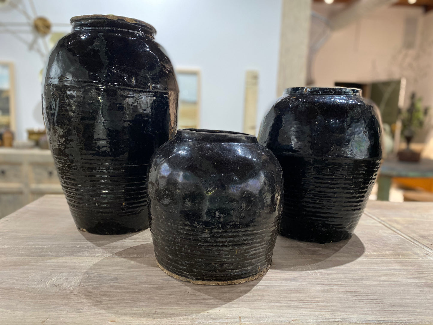 Large Black Glazed Pot