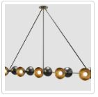 Mid Century Style 10 Lights Shade Sputnik Brass Chandelier Light